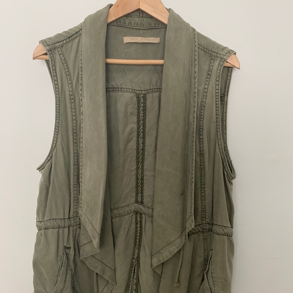 Max Jeans Drape Front Sage Vest L